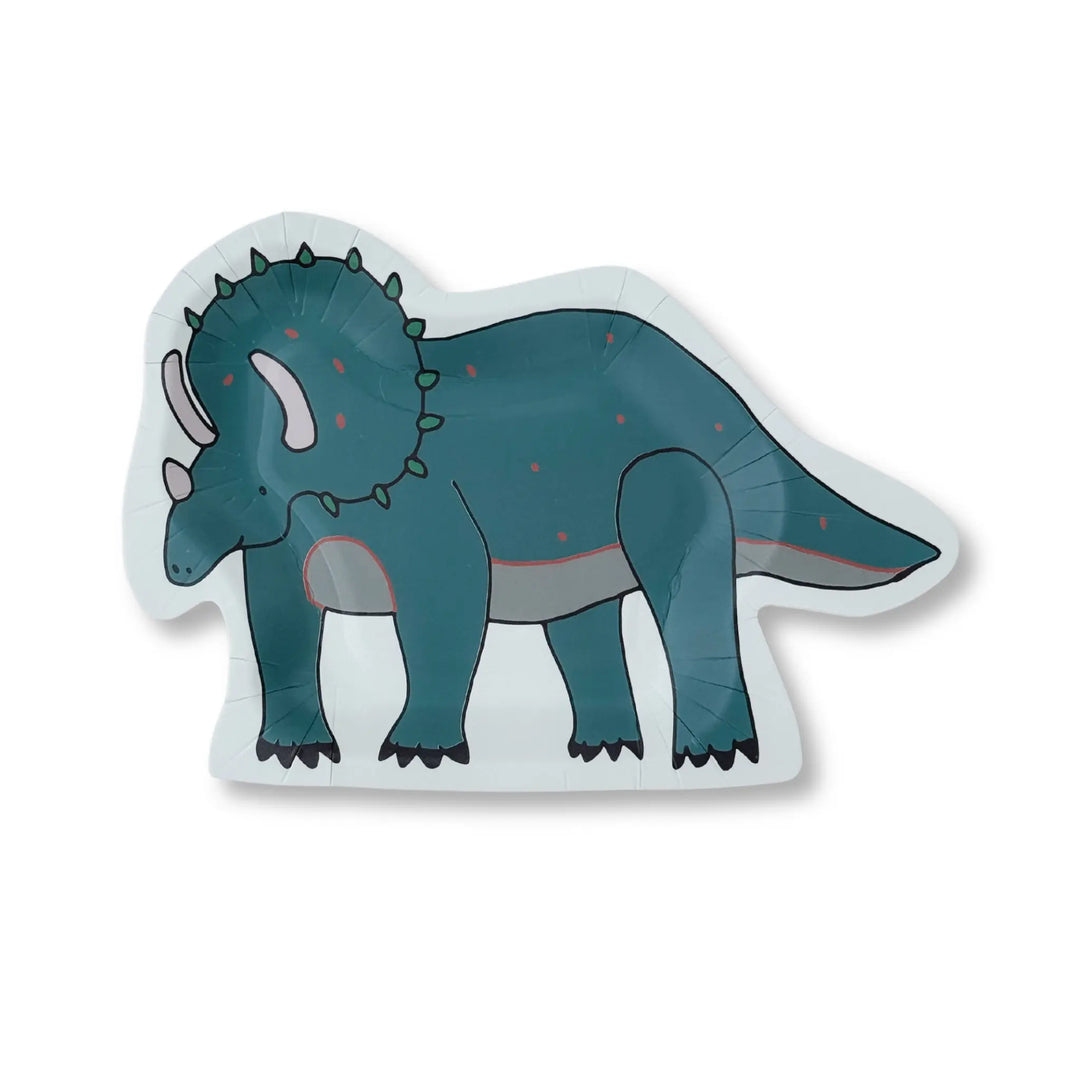 Dinosaur Shaped Paper Party Plates (12pcs) - Josi James - Die Cut Plate