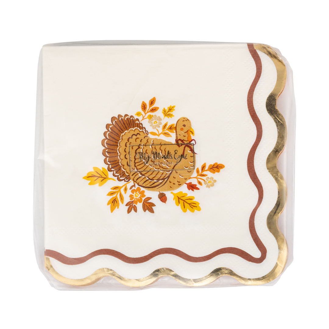 HRV1337 - Harvest Turkey Cocktail Paper Napkins My Mind’s Eye