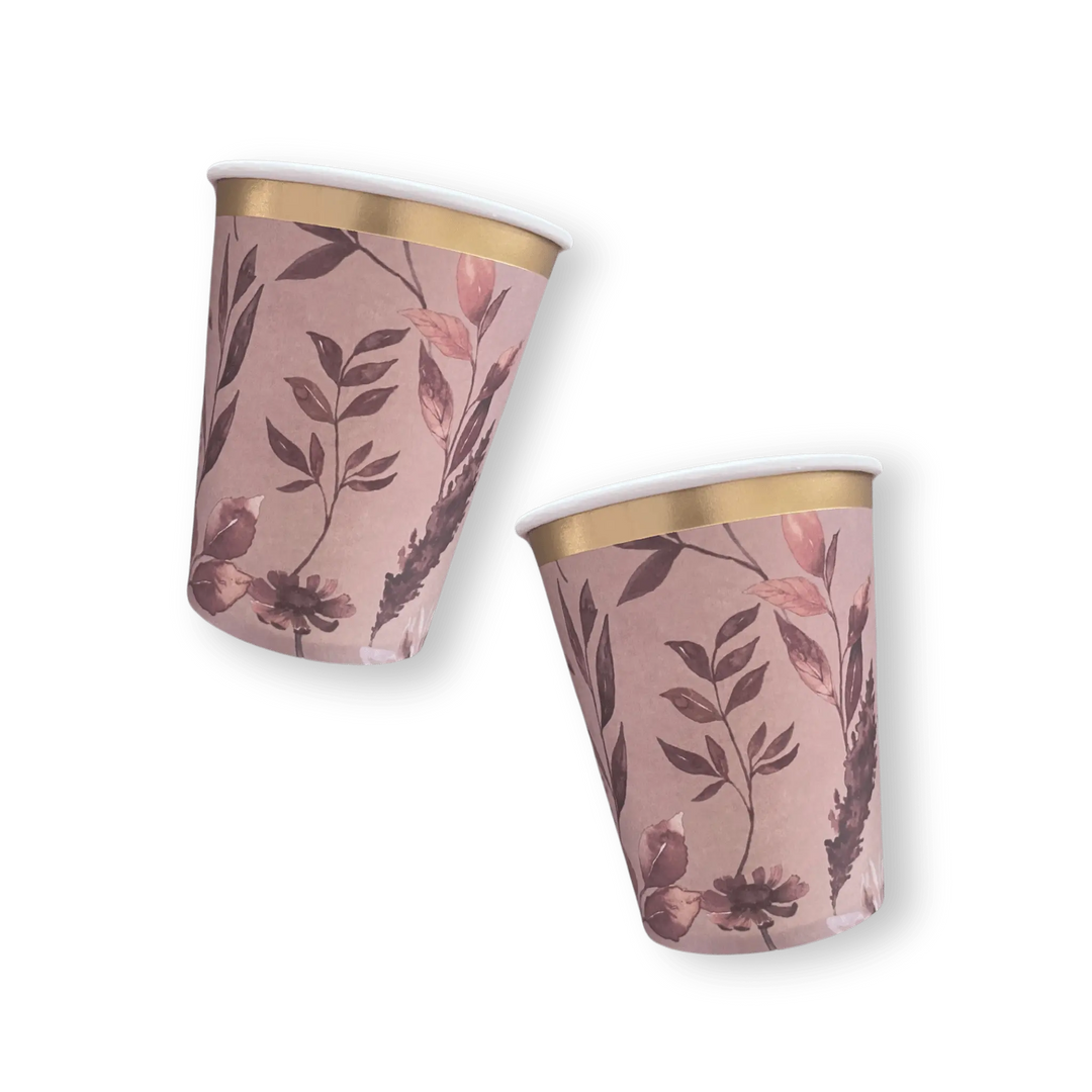 Fall Floral Leaf Floral Party Cup (8pcs) - Josi James - Cups