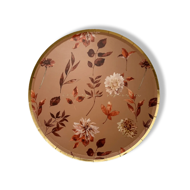 Fall Leaf Dinner Paper Plate (8pcs) - Josi James - 9 Inch Plate