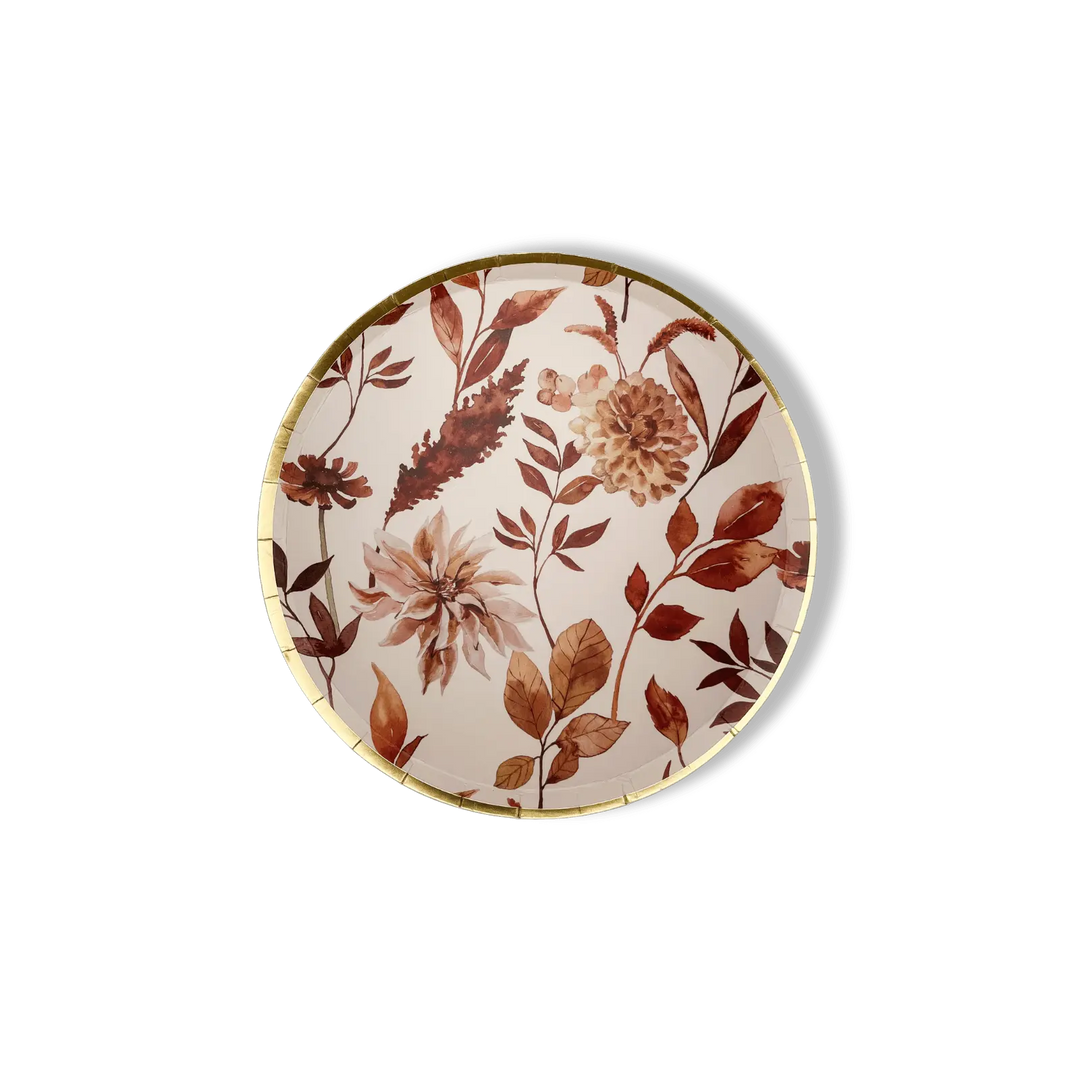 Fall Leaf Small Paper Plate (8pcs) - Josi James - 7 Inch Plate