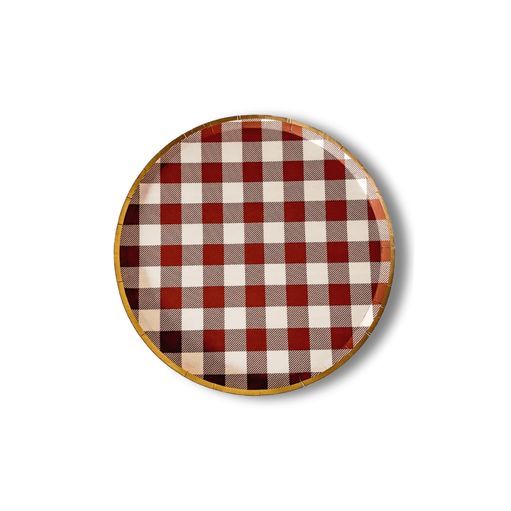 Fall Plaid Dessert Plate (8pcs) - Josi James - 7 Inch Plate