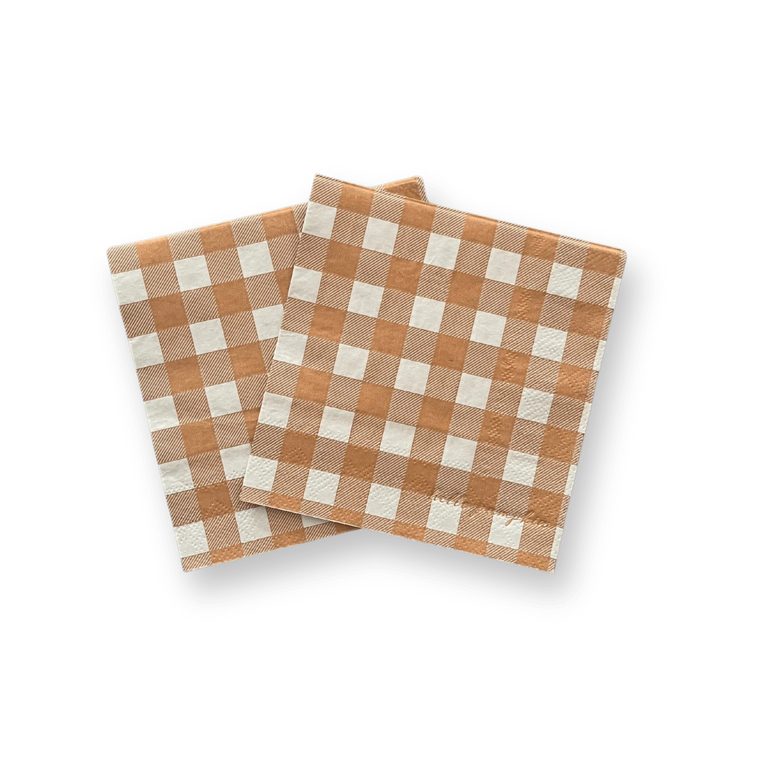 Fall Plaid Small Disposable Paper Napkins (16pcs) - Josi James - Small Napkins