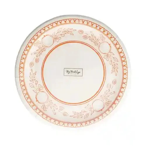 Falloween Pumpkin Dessert Plates – 8" Round Fall & Halloween Party Plates (8ct) - Josi James - 8 Inch Plate