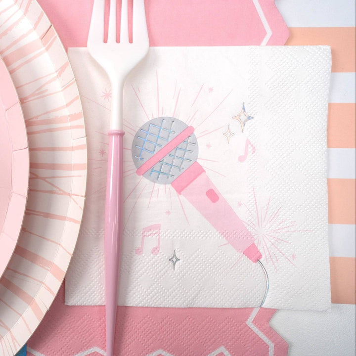 Pop Star Dance Party Microphone Cocktail Napkins Gatherings by Curated Paperie