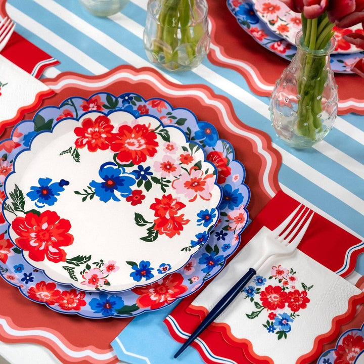 Summer Floral Dinner Plates Gatherings by Curated Paperie