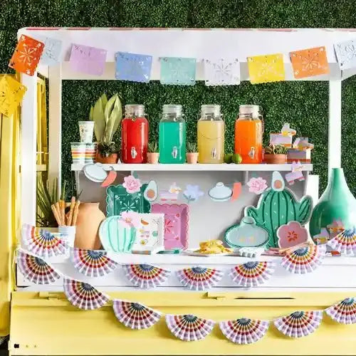 Fiesta Papel Picado Banner – 10ft Colorful Mexican Party Garland (12pc) - Josi James - Banners