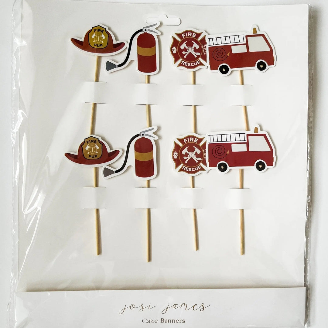 Fire Truck Toppers (8 Count) - Josi James - Cupcake Toppers