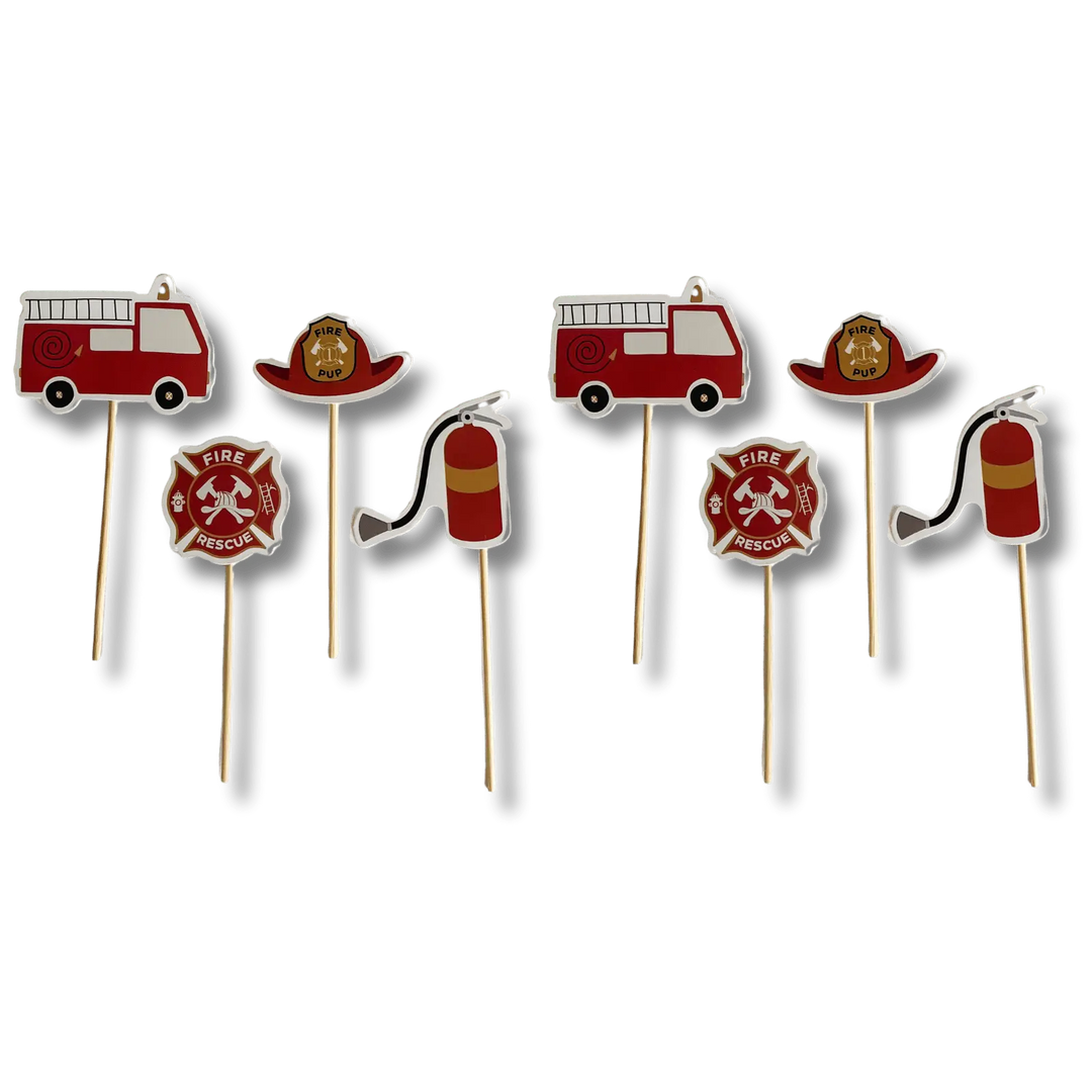 Fire Truck Toppers (8 Count) - Josi James - Cupcake Toppers