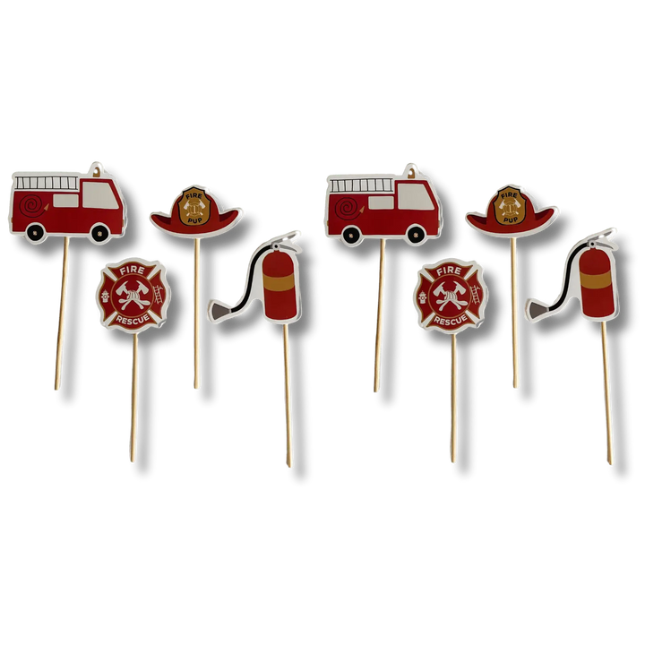 Fire Truck Toppers (8 Count) - Josi James - Cupcake Toppers
