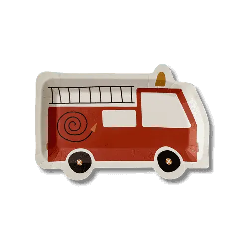 Firetruck Dessert Paper Plate (8pcs) - Josi James - Die Cut Plate