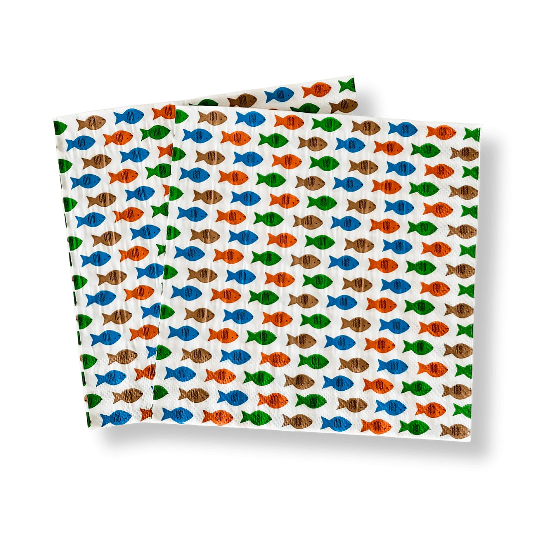 Fishing Large Disposable Paper Napkins (16pcs) - Josi James - Large Napkins