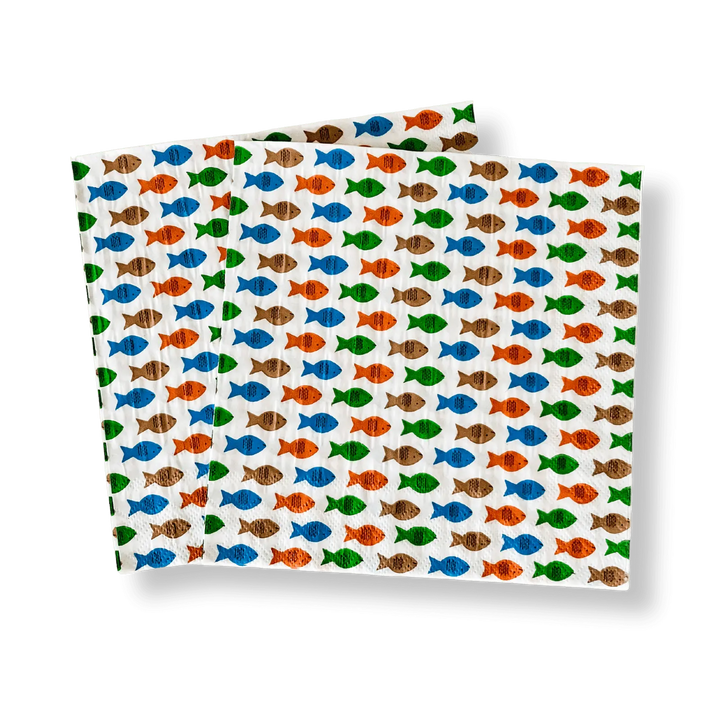 Fishing Large Disposable Paper Napkins (16pcs) - Josi James - Large Napkins