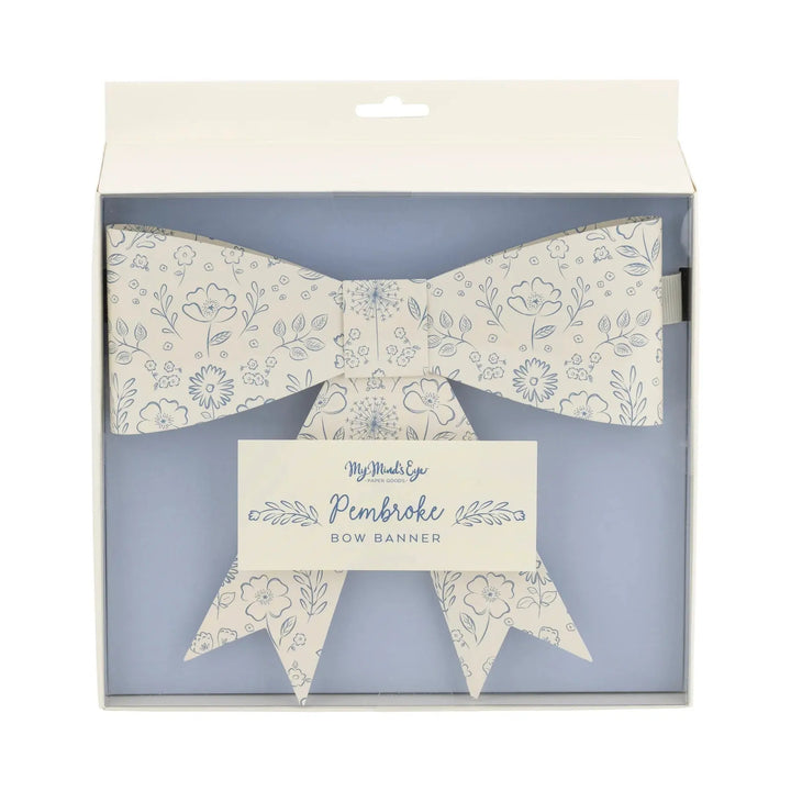 Floral Bow Paper Banner – 7ft Spring Baby Showers, Weddings & Garden Party Garland - Josi James - Banners