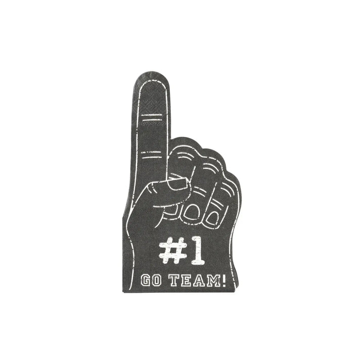Foam Finger Shaped Napkins – 4" x 7.75" Football Party Napkins for Game Day & Tailgates (24ct) - Josi James - Die Cut Napkin