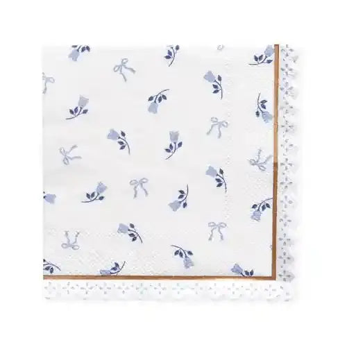 5x5 summer party napkins with bows and lace-inspired edges