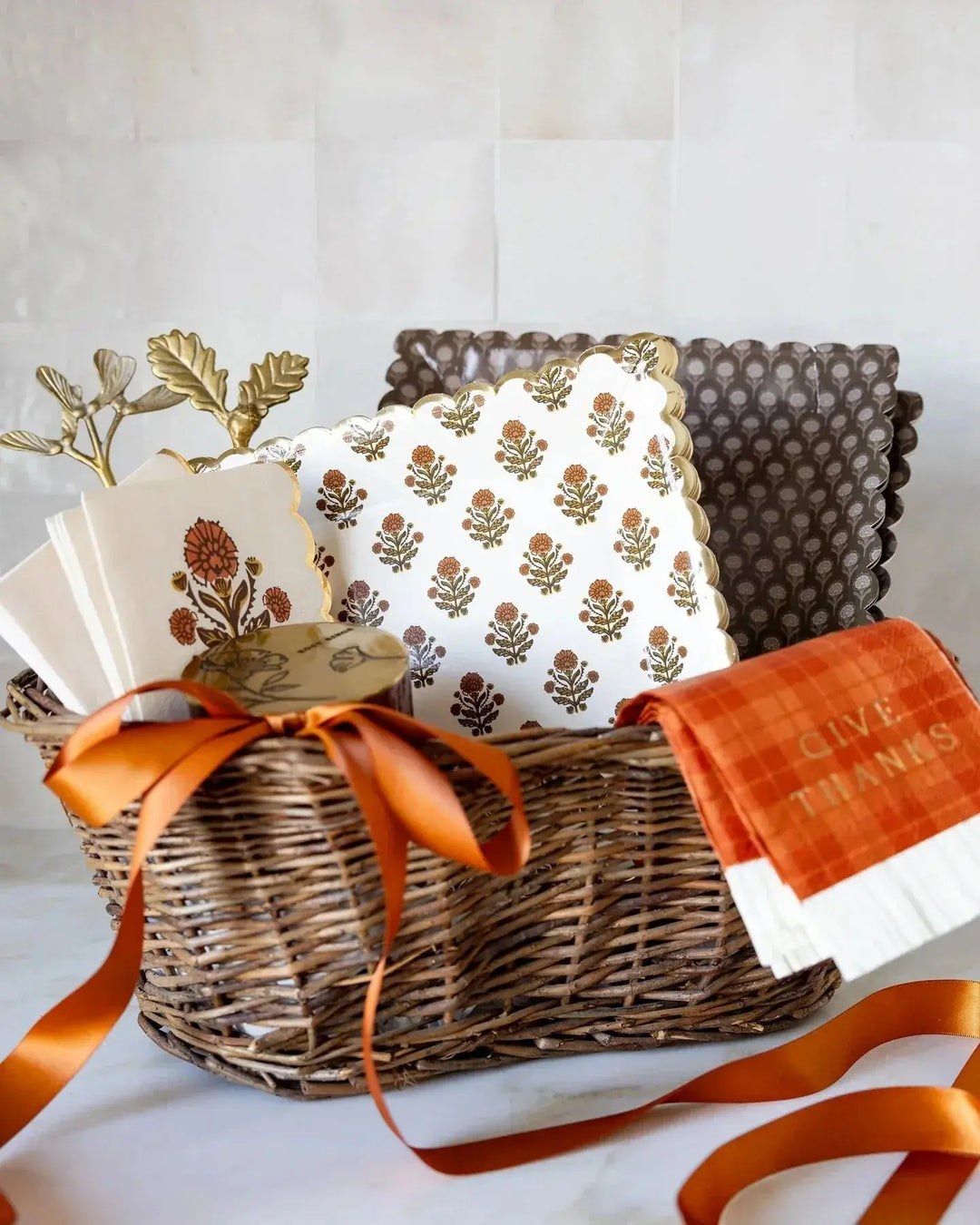 Give Thanks Floral Cocktail Napkins – Harvest Party Pack (18pcs) - Josi James - Small Napkins