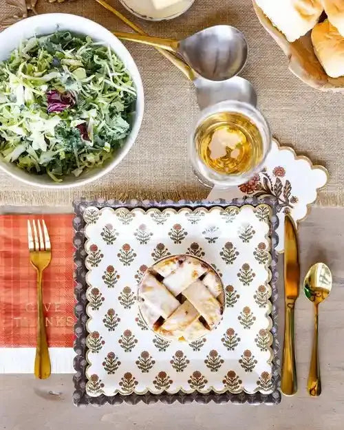 Give Thanks Plaid Dinner Napkin - Josi James - Tall Napkins