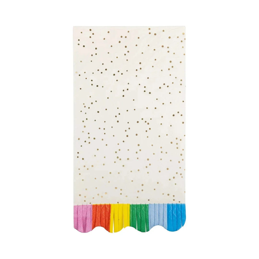 Gold Foil Confetti Colorful Fringe Paper Guest Dinner Napkins (18pcs) - Josi James - Tall Napkins