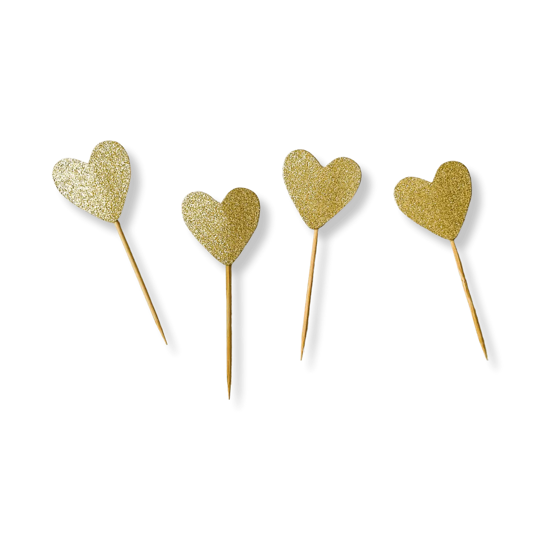 Gold Heart Topper - Josi James - Cupcake Toppers