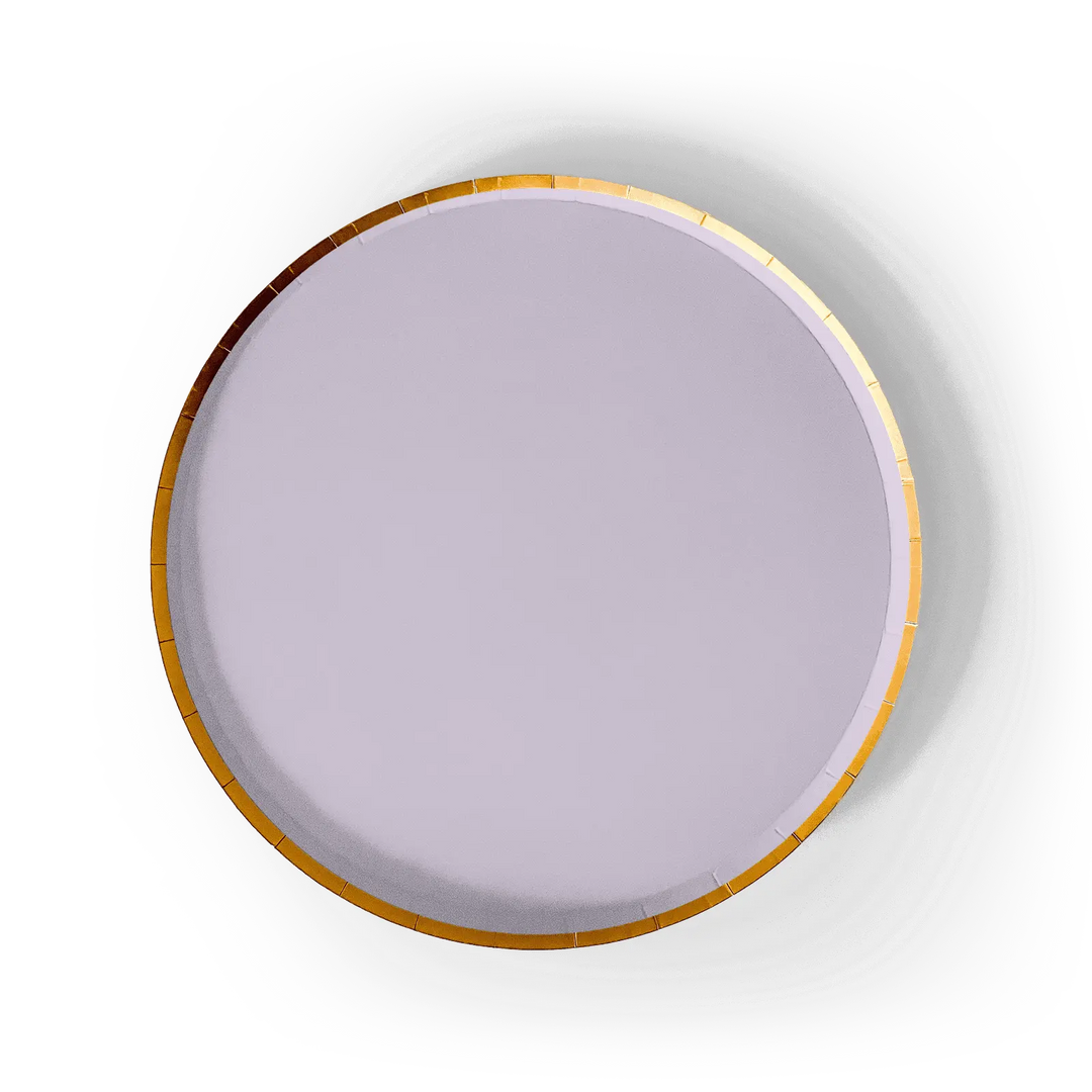 Gold Light Pink Paper Plate (8pcs) - Josi James - 9 Inch Plate