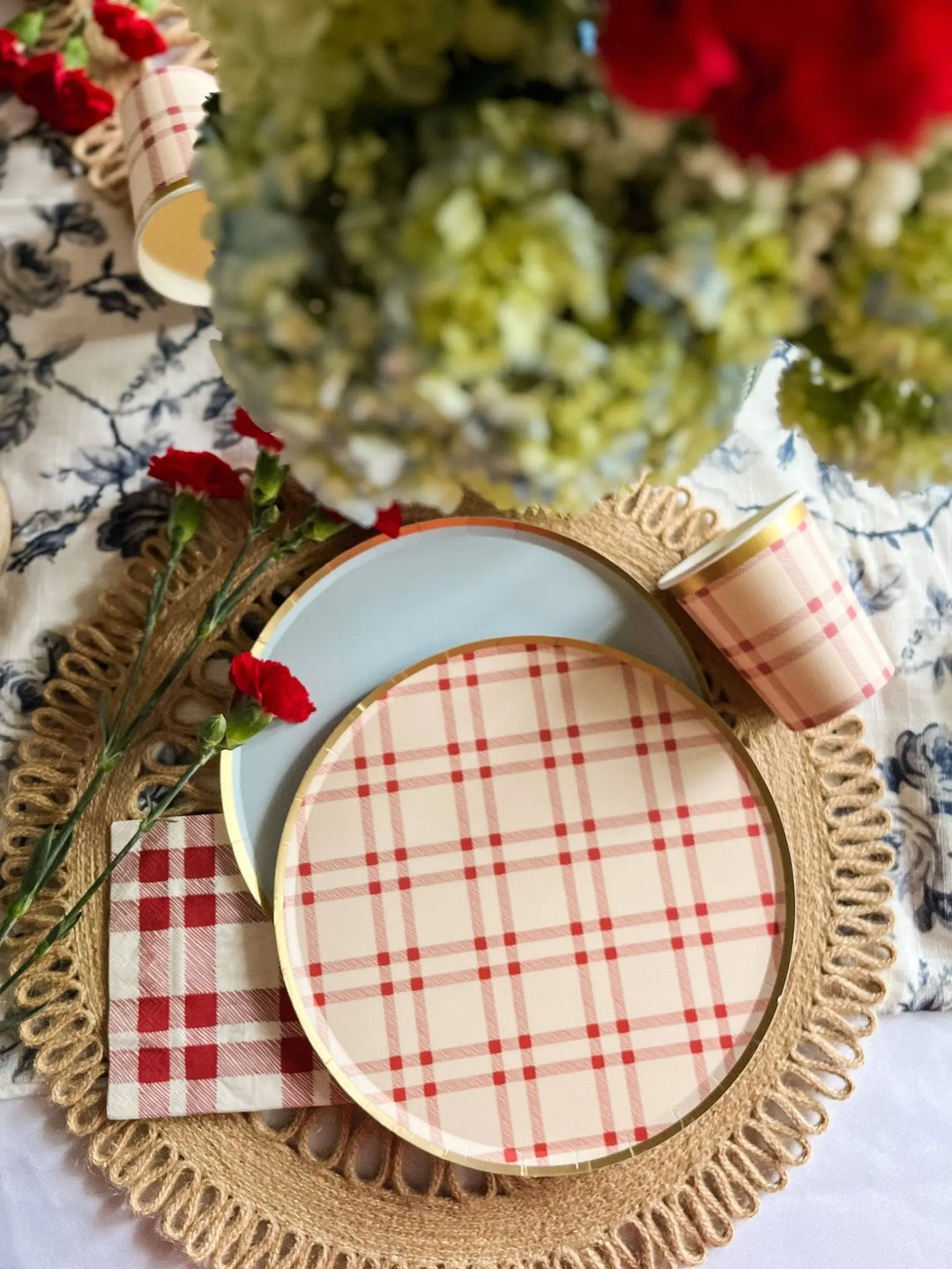 Gold Light Teal Paper Plate (8pcs) - Josi James - 9 Inch Plate