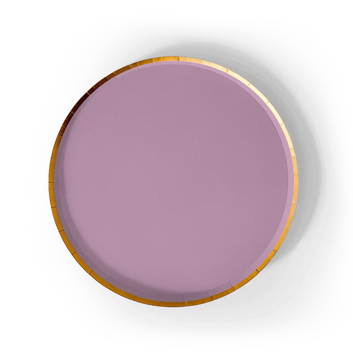 Gold Pink Paper Plate (8pcs) - Josi James - 9 Inch Plate