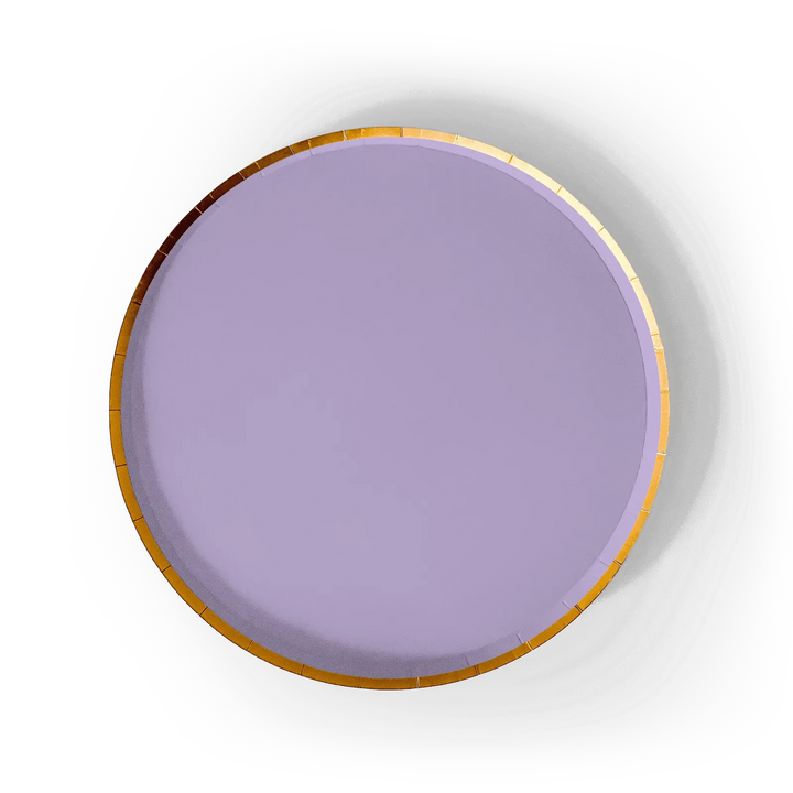 Gold Purple Paper Plate (8pcs) - Josi James - 9 Inch Plate