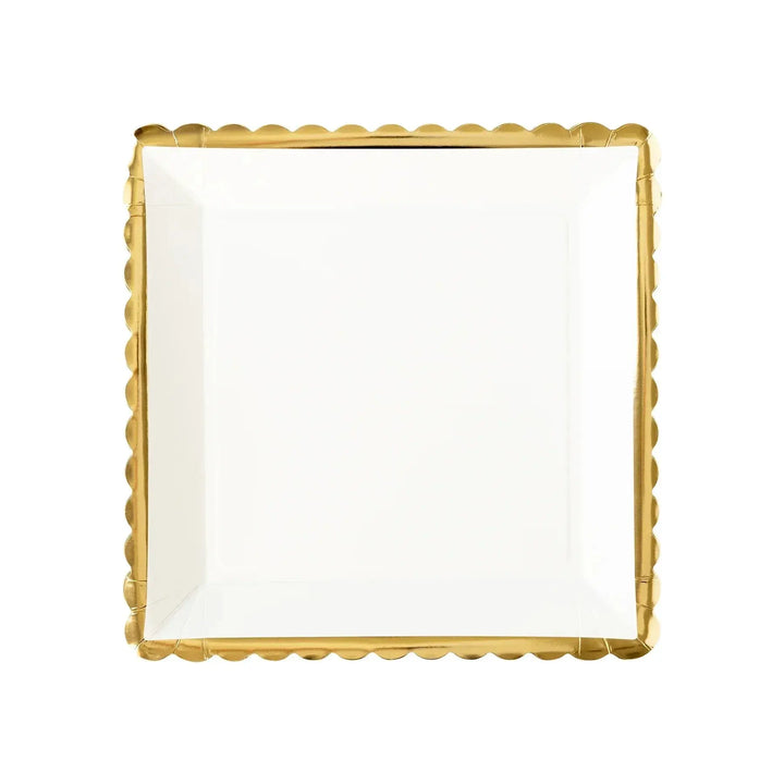 Gold Ruffle Edge Paper Plate – 12" Foil Finish (8pcs) - Josi James - 12 Inch Plate