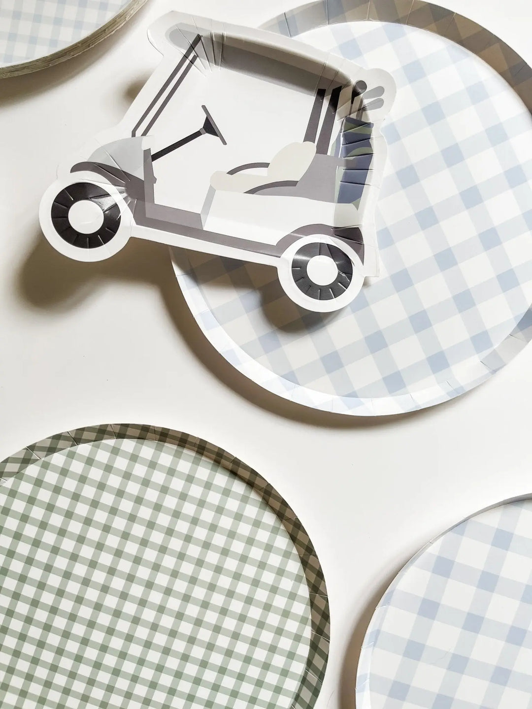 Golf Cart Paper Party Plates - Josi James - Die Cut Plate