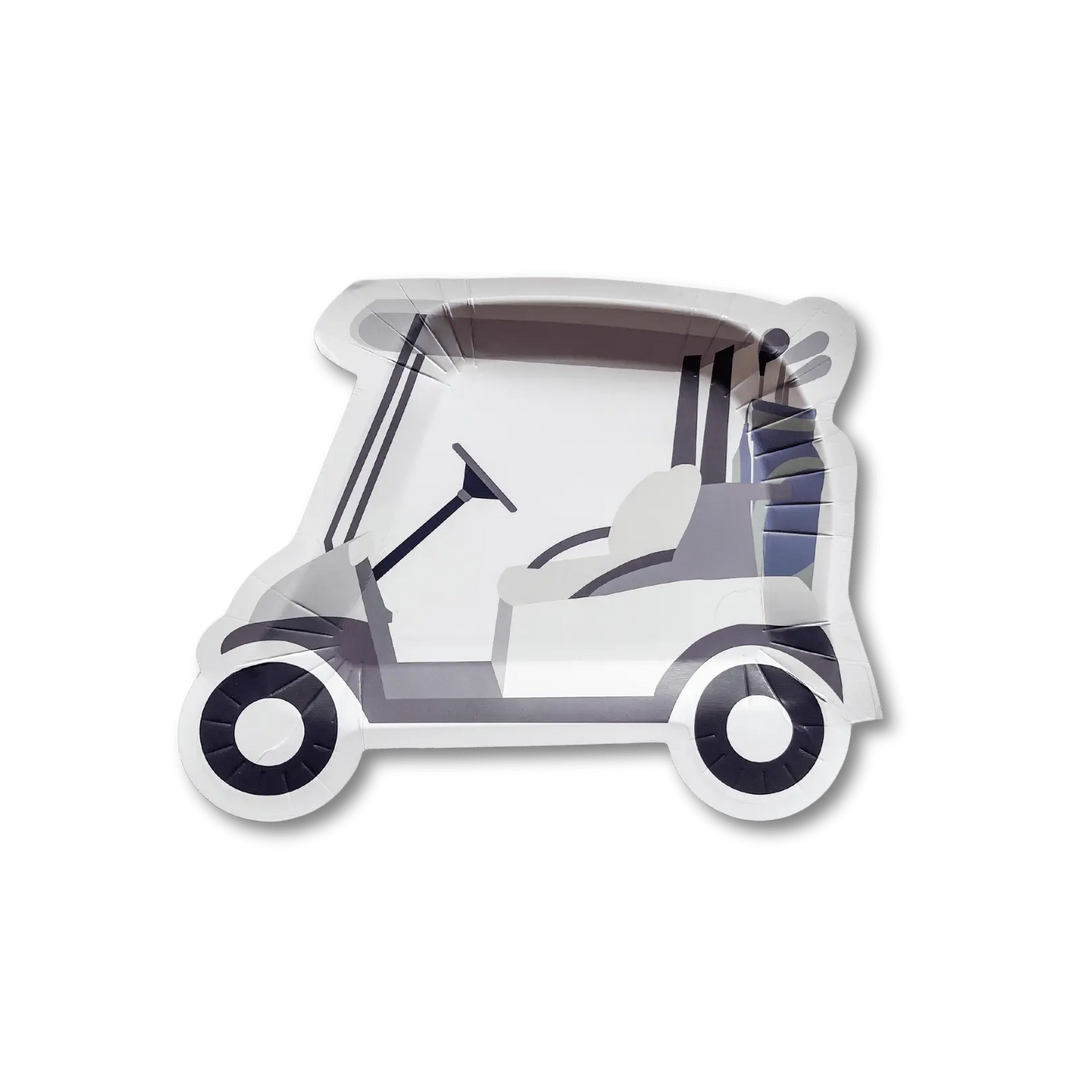 Golf Cart Paper Party Plates - Josi James - Die Cut Plate