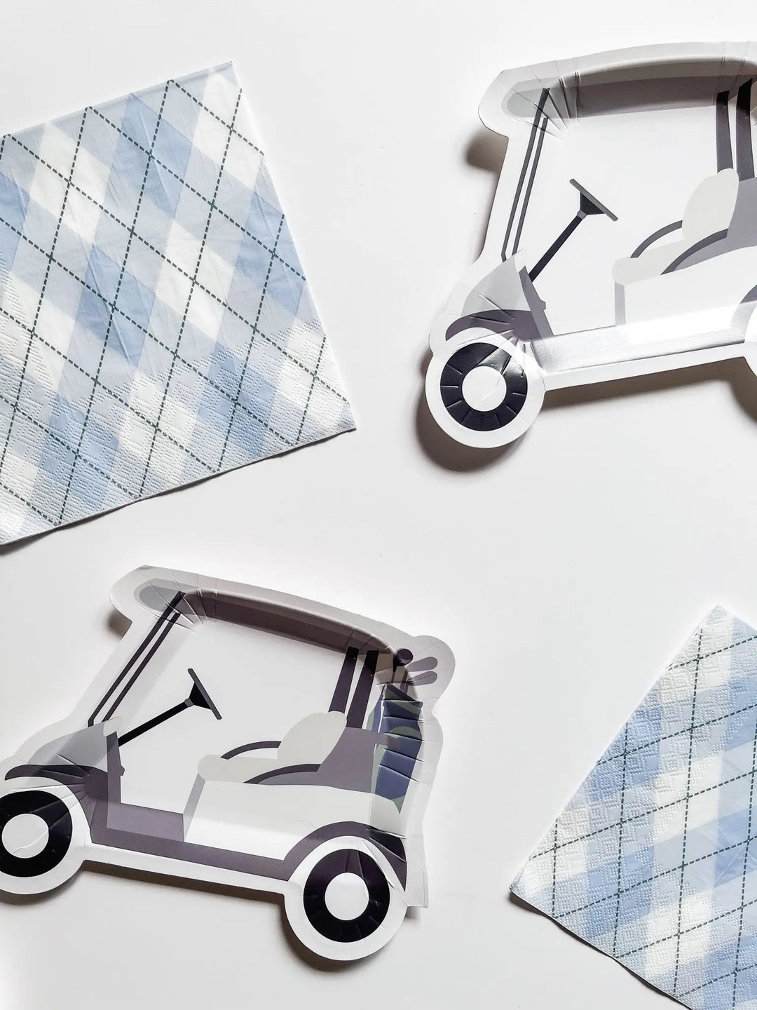 Golf Cart Paper Party Plates - Josi James - Die Cut Plate