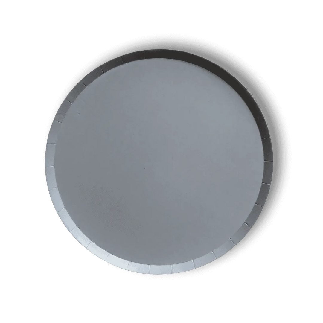 Gray Blue Paper Party Plate (8pcs) - Josi James - 9 Inch Plate