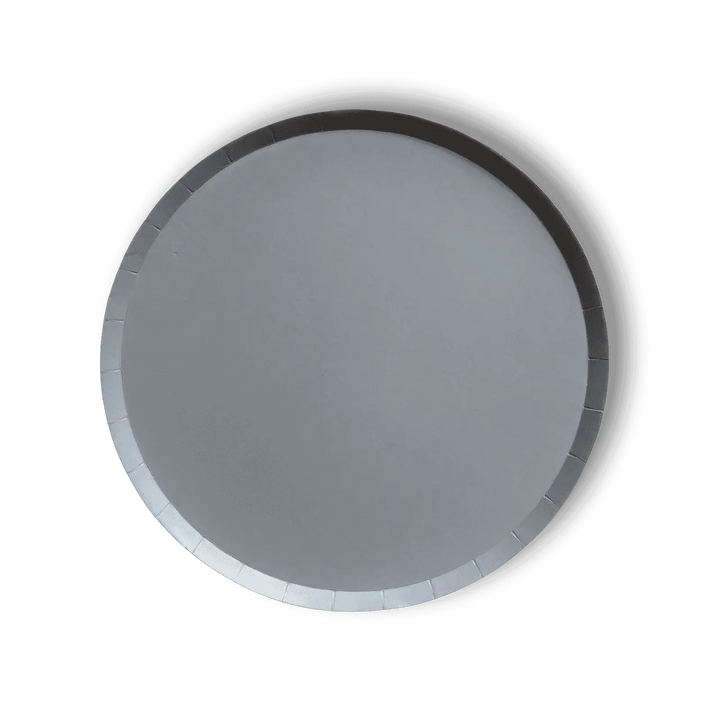 Gray Blue Paper Party Plate (8pcs) - Josi James - 9 Inch Plate