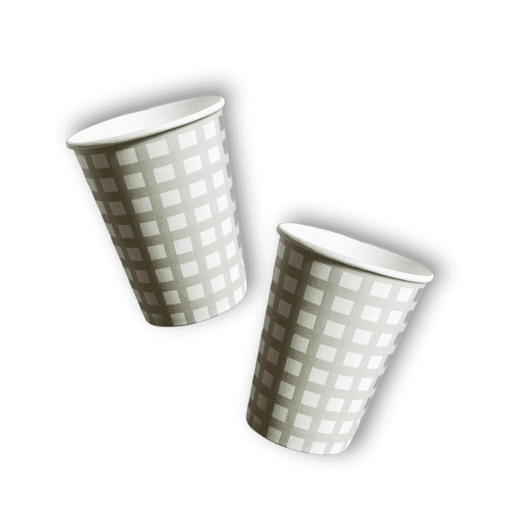 Green Gingham Cups (12pcs) - Josi James - Cups