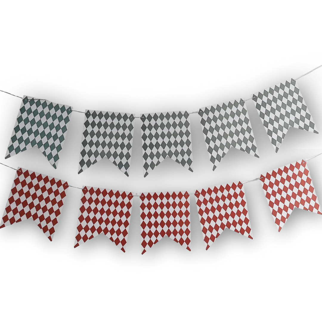 Green & Orange Bavarian Checkered Flag Banners (2) - Josi James - Banners