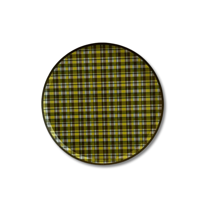 Green Plaid Dessert Party Plate (8pcs) - Josi James - 7 Inch Plate