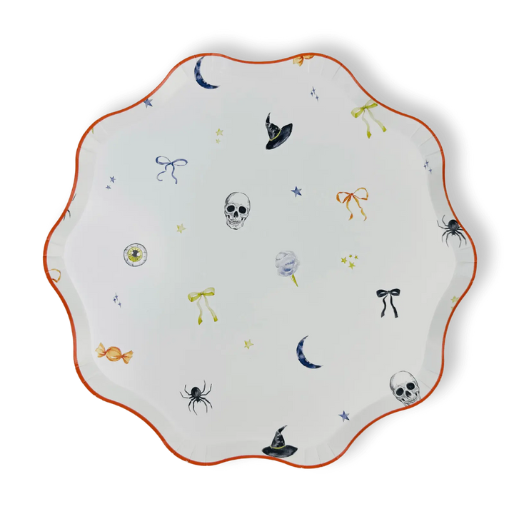 Halloween Patterned Paper Party Plate (12 Per Pack) - Josi James - 10.5 Inch Plate