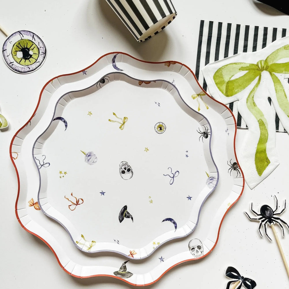 Halloween Patterned Paper Party Plate (12 Per Pack) - Josi James - 10.5 Inch Plate