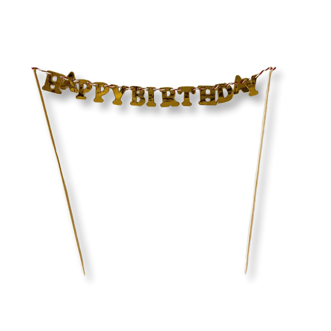 Happy Birthday Cake Banner Gold - Josi James - Cake Banner