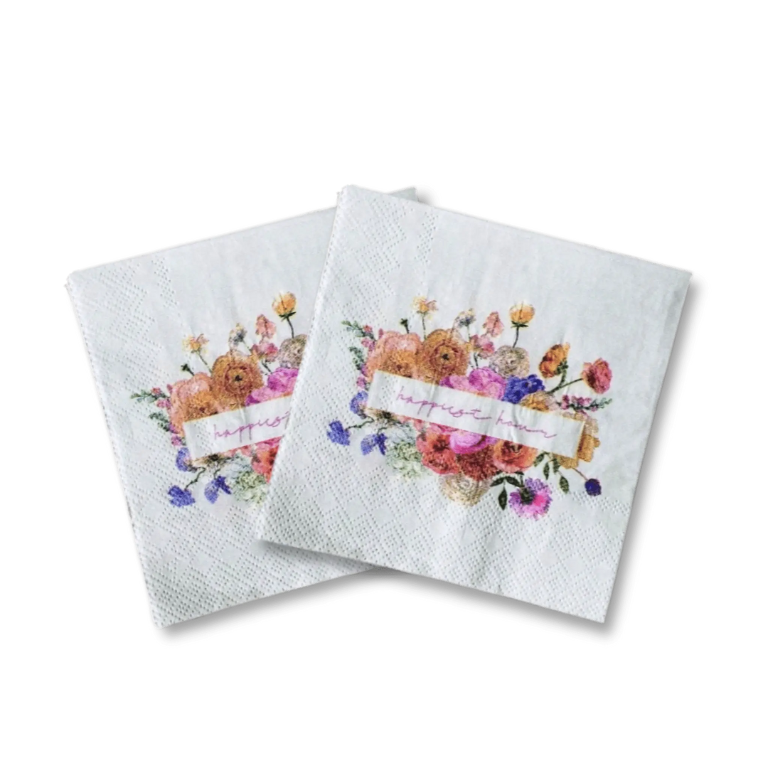 Happy Hour Small Cocktail Disposable Paper Napkins (16pcs) - Josi James - Small Napkins