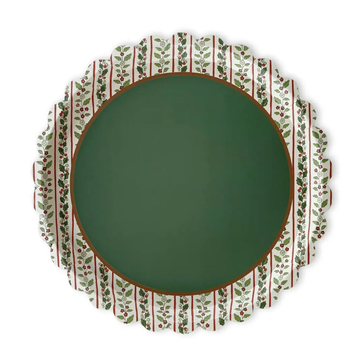 Hearth & Holly Vintage Floral Scalloped Dinner Plate (12pcs) - Josi James - 10.5 Inch Plate