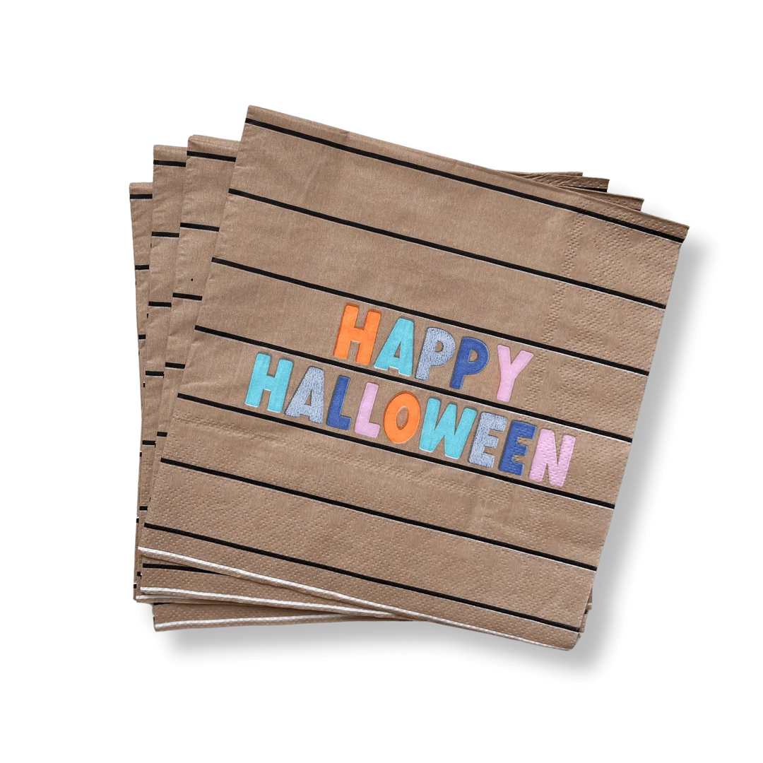 Large Striped Halloween Paper Napkins (16pcs) - Josi James - Large Napkins