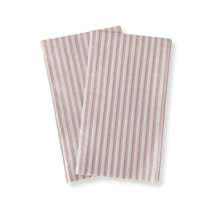 Light Pink Striped Guest Napkins, 24pcs - Josi James - Tall Napkins