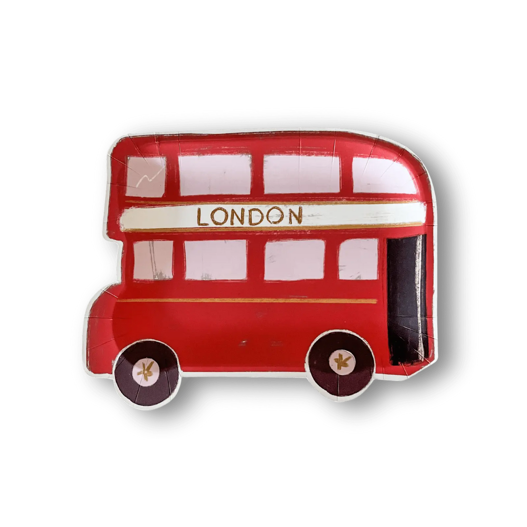 London Bus Shaped Dessert Plate, (8pcs) - Josi James - Die Cut Plate