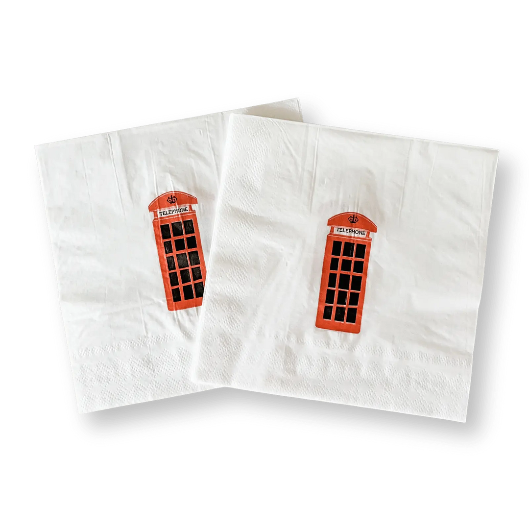 London Telephone Booth Large Paper Napkins (16pcs) - Josi James - Large Napkins