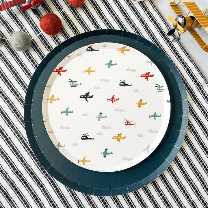 Navy Paper Party Plate (8pcs) - Josi James - 9 Inch Plate