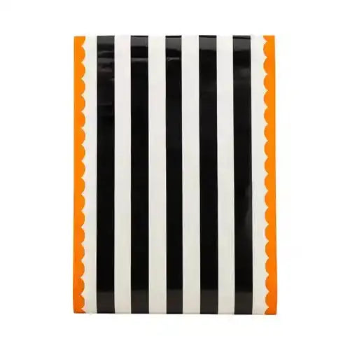 Orange and Black Striped Paper Table Runner - Josi James - Table Runner