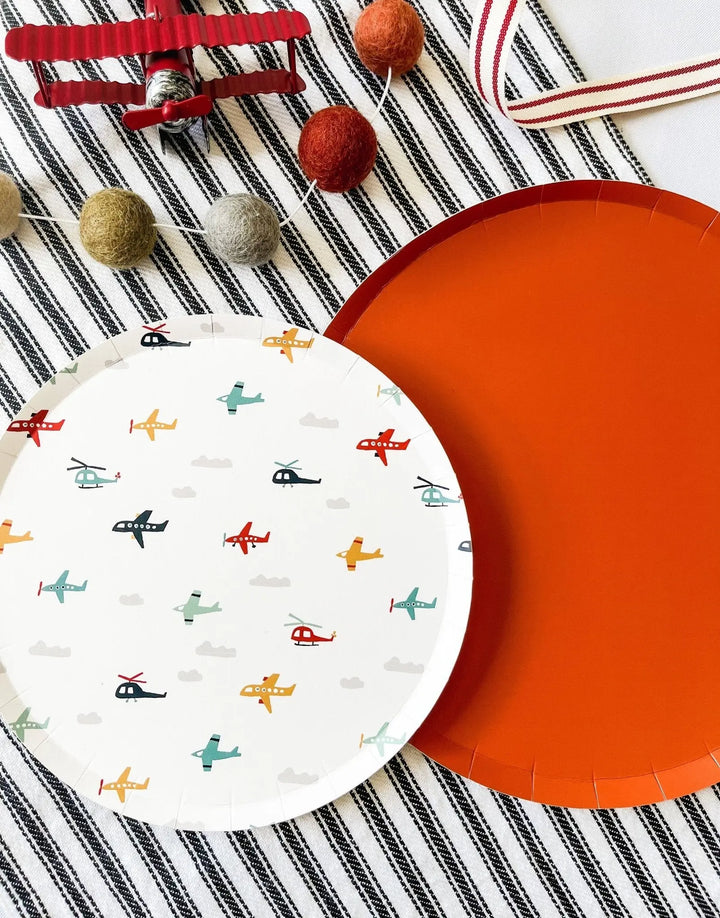 Orange Paper Party Plate (8pcs) - Josi James - 9 Inch Plate