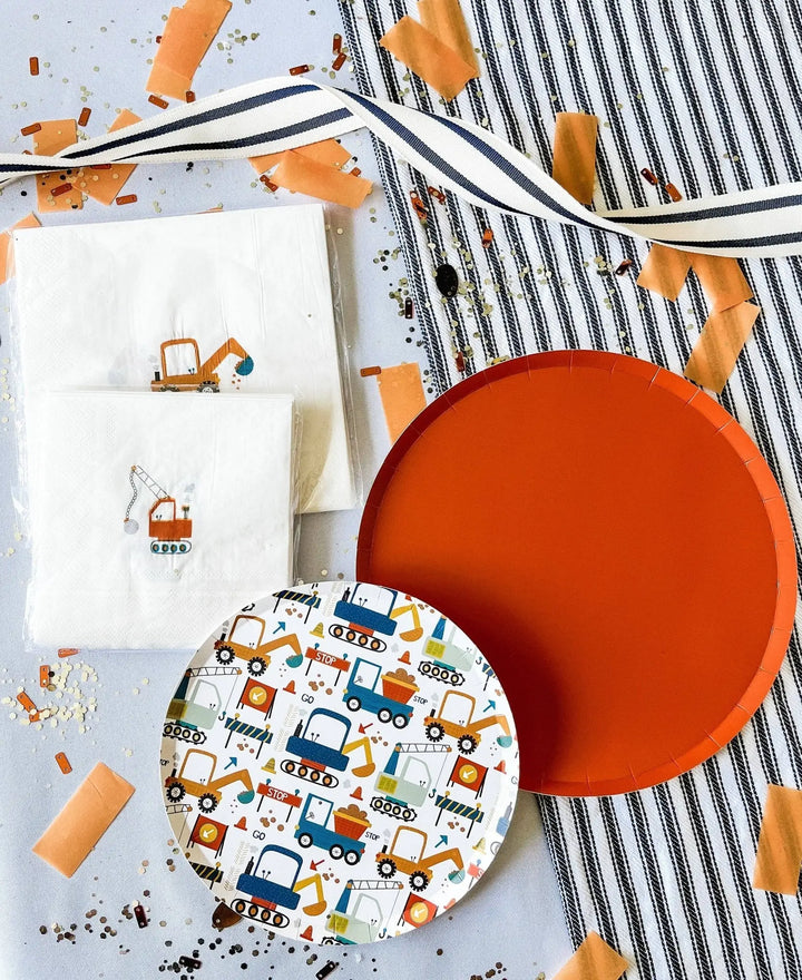 Orange Paper Party Plate (8pcs) - Josi James - 9 Inch Plate